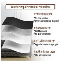 Self adhesive leather repair kit